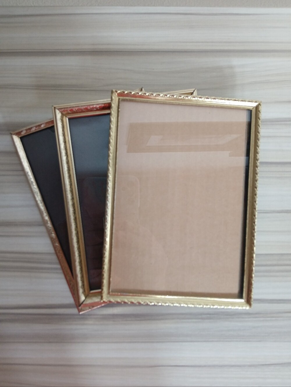Vintage Lot of 3 Ornate Brass Metal Picture Frames Hollywood Regency MCM 5x7”
